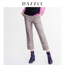 Dazzle Disu autumn and winter new fashion pajamas printed jacquard straight pants for women 2g1q4166g