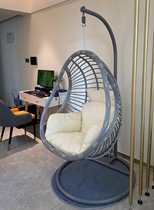 Rough rattan hanging adult indoor courtyard leisure rocking chair imitation rattan hanging chair Outdoor swing rattan chair Balcony cradle chair lazy
