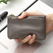 Genuine Leather Zero Wallet Woman Little Mini Soft Bull Leather Handbag with thin Key Bag Coins Small Triple-Zip Small Wallet
