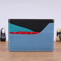 New H Home avocado leather card bag women ultra-thin zero money to contain handmade genuine leather small card bag ultra-thin short leather clip man