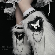 Broken Bone Original Punk Gothea Culture Furry Raw Warm Love Lace Leg Stockings Cover