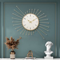 Modern minimalist clock wall clock living room Nordic luxury home clock European style personality fashion creative metal wall watch