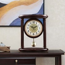 Solid Wood retro Chinese home clock ornaments vintage desktop clocks European living room desk big old clock