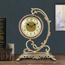 Pure Bronze Clock Base Belfry Clock Eurostyle Retro Swing Piece Living Room Extravagant Creative Silent Clock Brass Craft Bench Clock