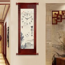 Hung clock Clock Living room solid wood Decorative Hanging Wall clock mute wall hanging table Home New Chinese clock HW69