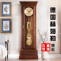 Hemler Bell Mechanical Clock European-style floor clock Chinese retro living room ornaments vertical clock wooden pendulum clock