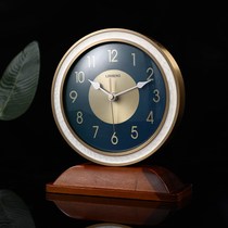 American solid wood silent clock clock desktop creative clock living room fashion desktop home ornaments bedroom clock