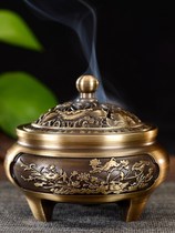 High-grade brand pure copper incense burner home antique pan incense incense tea ceremony living room sandalwood incense burner ornaments