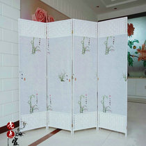 Screen partition folding screen Modern fabric entrance living room office simple mobile folding push-pull household bedroom curtains