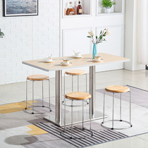 Simple modern fast food table and chair combination milk tea dessert Hamburg Shaxian snack bar table stool canteen restaurant noodle restaurant