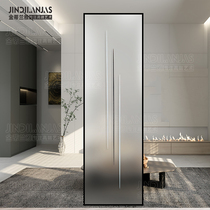Italian minimalist bathroom screen Living room entrance Light luxury black gray glass Abstract home Nordic partition art glass