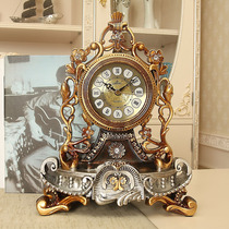 Lisheng European-style clock living room mute bedside table clock retro table clock creative ornaments clock decoration quartz clock