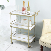 European wine truck kitchen three-story shelf Hotel mobile trolley restaurant family dining car iron dining side cabinet