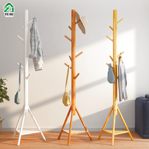 Simple coat rack floor bedroom interior Net red clothes rack single pole vertical living room solid wood storage rack