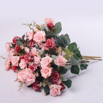 Eurostyle Emulation Flower Suit Rose Bouquet Decoration Flower Pendulum vase flower arrangement Dry flower Fancy Flowers Living Room Furnishing