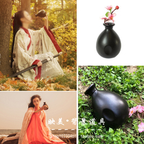 Shadow Building Hanfu Writing Real Themed Props Ceramic Vases Ancient Dress Photography Wine Bottle Ancient Wind Outside View Photo Wine Pot