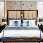 New Chinese style four piece bed set summer pure cotton luxury high grade simple light luxury wind model room bed product customization