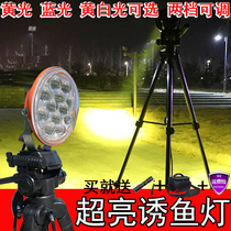 Crucian carp night fishing light fishing light xenon lamp super bright 12VLED light 200 watts high power blue light warm light fish lure light