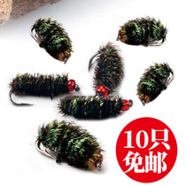 Fly hook Fly hook Luya fake bait Nano worm Hook hand-tied horse mouth white bar beak Luofei