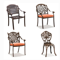 Outdoor table and chairs Furniture Balcony Chair Home Patio Garden Dining Chair Transfer Casual Eurostyle Cast Aluminium Leaning Back Chair Single Chair