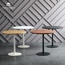 Modern minimalist Nordic solid wood table home restaurant combination small round table casual negotiation commercial round coffee table