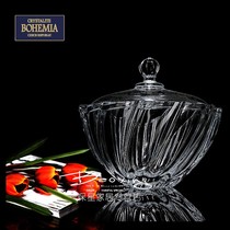 Czech imported crystal glass creative candy cup with cover sugar jar candy plate dried fruit box sugar jar