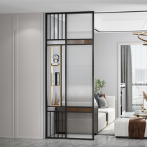 Nordic Changhong glass screen modern simple living room entrance decoration creative storage stainless steel partition wall