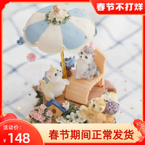 Cute cat ornaments rotating music box music box for girls children friends and girlfriends Christmas birthday gifts