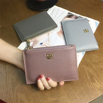 Tides Europe and America Little Money Package Womens zipper Short Ladies Zero Money Package genuine leather Multi-clamping Niu Piccard bag Coins Bag Big Cards