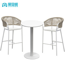 Nordic Outdoor Bar Bench Chair Modern Minima Bar Chair Home High Footstool Leaning back chair Stool Front Desk Chair Chairs