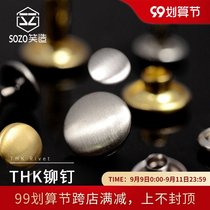 Handmade DIY leather high-grade hardware accessories THK rivet buckle face leather carved gold silver Black