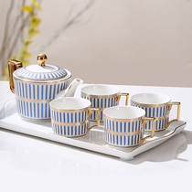 British tea set set home creative light luxury afternoon tea cup hot and cold kettle coffee cup with tray