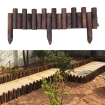  Carbonized anti-corrosion wood solid wood fence with wooden fence Round wooden stake Flower pot flower garden fence decorative plug-in small fence