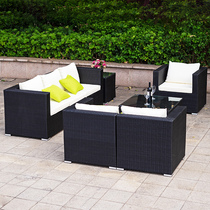 Outdoor Sofa Combination Patio Outdoor Yard Table And Chairs Living-room Waterproof Sunscreen Rattan Rattan Rattan Chair Sofa Whole