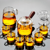 Glass tea set Teapot Household high temperature thickened heating transparent teapot Black tea tea water separation teacup