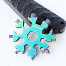 19-in-one multifunctional tool card snowflake multi-purpose wrench tool combination military knife card riding portable EDC