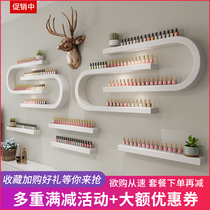 New creative nail polish rack Wall-mounted U-shaped wrought iron shelf Nail shop display rack Cosmetics storage