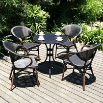 Outdoor Rattan Chair Sub tea table Three-five pieces Casual Balcony Bar Coffee Hotel Table And Chairs Combined Milk Tea Shop Furniture