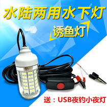 12V super bright water light outdoor lighting light squid night fishing White raft fishing Light super bright blue green silver fish