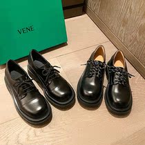 Shanghai warehouse spot Qingpu outlet discount official website withdrawal customer contribution female round head small leather shoes lace-up thick bottom
