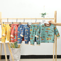 Childrens thermal underwear set plus velvet thickened baby autumn clothes long sleeves winter clothes warm big and small boys and girls