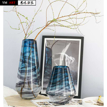 Yiming soft Nordic simple stained glass vase transparent glass vase hydroponic Flower Home Decoration
