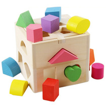 Childrens early education puzzle thirteen holes intelligence box shape matching porous cognitive blocks 2-3-6 years old baby toy