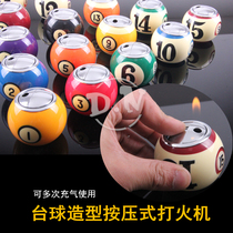 Billiard shape Metal Round inflatable Lighter Random Billiard Club Push-on polished billiard club head