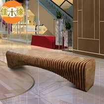 Nordic Log Strip Bench Creative Solid Wood Profiled benches Custom minimalist folk Dormitory Mall Casual Benches