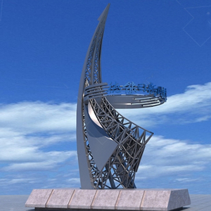 不锈钢精神堡垒雕塑定制抽象金属异型廊架户外龙凤大型广场摆件