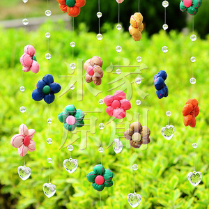 米家花飞蝶舞 儿童房门帘 布艺珠帘 挂帘 幼儿园装饰帘地中海