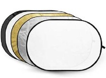 Oval five-in-one reflector gold and silver black and white soft light five-color board background board 150 * 200cm with carrying bag