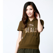 Allied outdoor leisure military fans womens T-shirts outdoor T-shirts hooded slim casual shirts mountaineering training uniforms