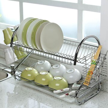 宜家创意电镀款s型碗碟架沥水架餐具收纳架置物架厨房置物架